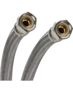 Fluidmaster B6F20 Faucet Connector, Braided Stainless Steel - 3/8 Female Compression Thread x 3/8 Female Compression Thread, 20-Inch Length