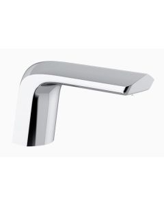 Sloan Optima 4 1/2 Inch 0.5 GPM Below Deck Thermostatic Mixing Valve Battery Powered Low Body Faucet with Multi-Laminar Spray - Polished Chrome