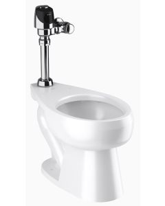 Sloan WETS-2023 Closet and Flushometer, Elongated Bowl, 17 in H Rim, 1.6 gpf, White
