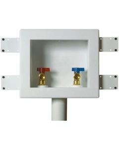 Oatey 38540 Quadtro Washing Machine Outlet Box Copper Sweat Tail Piece, 1/4" Turn with Water Hammer, 2" Hub