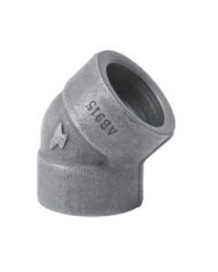 Anvil 0862013810 FIG 2151 45 deg Pipe Elbow, 1-1/2 in, Socket Weld, 3000 lb, Steel, Black Oxide, Import