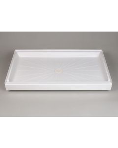 Mustee 3460M Rectangular Single Threshold Shower Floor, DuraBase®, White, 34 in Lx60 in W, Domestic