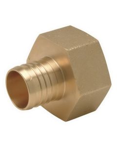 Zurn QQUFC77GX Crimp XL Female Adapter, Large Diameter, 1-1/2" Barb x 1-1/2" FPT, Brass
