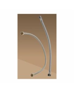 Fluidmaster® PRO1F12 Faucet Connector, 3/8x1/2 in, CompressionxFNPT, 12 in L, 125 psi, Stainless Steel