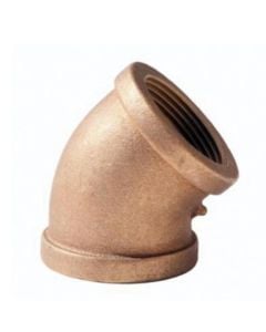 Brass Ftg XNL102-12, 45 deg Pipe Elbow, 3/4 in Nominal, FNPT End Style, 125 lb, Brass, Rough, Import