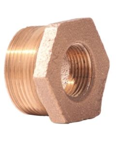 Brass Ftg XNL114-2416 Hex Head Pipe Bushing, 1-1/2 x 1 in Nominal, MNPT x FNPT End Style, 125 lb, Brass, Rough, Import