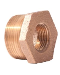 Brass Ftg XNL114-1608 Hex Head Pipe Bushing, 1 x 1/2 in Nominal, MNPT x FNPT End Style, 125 lb, Brass, Rough, Import