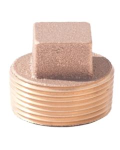 Brass Ftg XNL117-24 Cored Square Head Plug, 1-1/2 in Nominal, MNPT End Style, 125 lb, Brass, Rough, Import