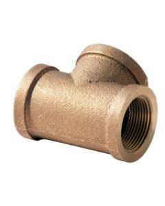 Brass Ftg XNL106-24 Straight Pipe Tee, 1-1/2 in Nominal, FNPT End Style, 125 lb, Brass, Rough, Import