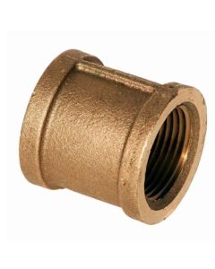 Brass Ftg XNL111-20 Straight Pipe Coupling, 1-1/4 in Nominal, FNPT End Style, 125 lb, Brass, Rough, Import