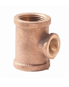 Brass Ftg XNL106-121208 Pipe Reducer Tee, 3/4 x 3/4 x 1/2 in Nominal, FNPT End Style, 125 lb, Brass, Rough, Import