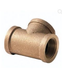 Brass Ftg XNL106-08 Straight Pipe Tee, 1/2 in Nominal, FNPT End Style, 125 lb, Brass, Rough, Import