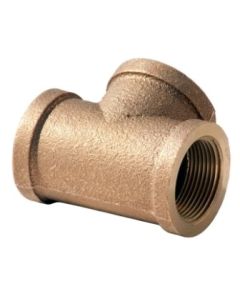 Brass Ftg XNL106-16 Straight Pipe Tee, 1 in Nominal, FNPT End Style, 125 lb, Brass, Rough, Import