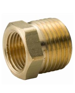 Brass Ftg XNL114-1206 Hex Head Pipe Bushing, 3/4 x 3/8 in Nominal, MNPT x FNPT End Style, 125 lb, Brass, Rough, Import