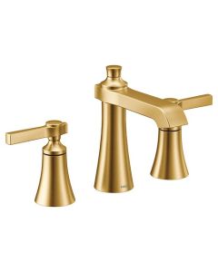 Moen TVS6984BG Flara Brushed gold two-handle high arc bathroom faucet