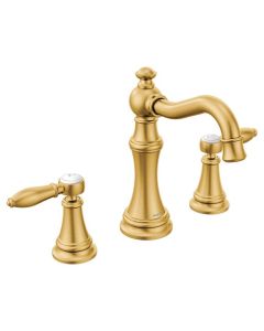 Moen TVS42108BG Weymouth Brushed gold two-handle high arc bathroom faucet