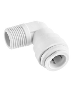 John Guest PP481623W Polypropylene 1/2" OD X 3/8 NPTF Push-to-Connect Male Fixed Elbow