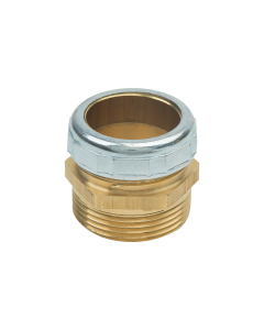 BrassCraft 190B 1-1/4 in. O.D. Compression x 1-1/4 in. MIP (1-1/4 in. I.D. Fem Sweat) Brass Waste Connector with Die Cast Nut in Chrome