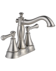 Delta 2597LF-SSMPU Two Handle Centerset Bathroom Faucet - Metal Pop-Up