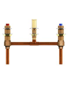 Moen 4798 Two Handle Roman Tub Valve 10" Centers 1/2" Pex With 1/2" Cold Expansion Pex Adapters