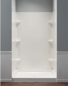 Mustee 247WHT Durawall Square/Rectangular Shower Wall System - White