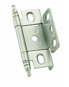 Amerock PK3175TMG10 3/4 in (19 mm) Full Inset Full Wrap Minaret Tip Cabinet Hinge Satin Nickel Finish