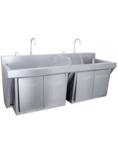 Just Manufacturing JKS770-2 Surgeon's Scrub Sink With Knee Activated Water And Soap Valves