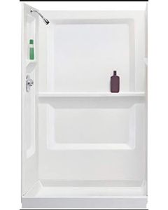 Mustee 748-34WHT Durawall Fiberglass 34-in x 48-in Shower Walls, White
