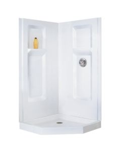 Mustee 742CWHT - Durawall Corner Shower Wall, 42'', White