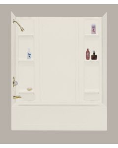 Mustee 56BN Durawall Premium Thermoplastic Bathtub Wall System - Bone