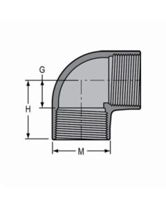 Spears 808-010C Standard 90 deg Elbow, 1 in, FNPT, SCH 80/XH, CPVC, Domestic
