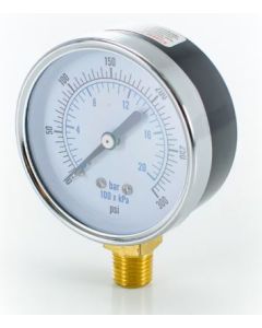 Pasco 1744 Pressure Gauge, 300 Psi, 1/4 In Mnpt Connection, 2-1/2 In Dial