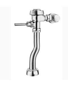 Sloan 3910353 1.28 gpf, Polished Chrome Finish, Fixture Connection Top Spud, Single Flush, 2 Offset, Royal Exposed Manual Water Closet Flushometer.