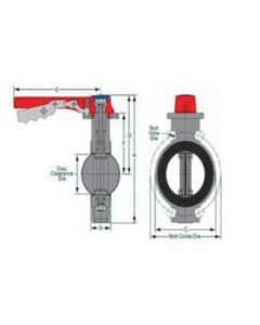 Spears 753311-080C Butterfly Valve, 8 in Nominal, 150 lb, CPVC Body, FKM Softgoods, Domestic