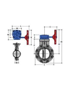 Spears 722321-100 Standard Butterfly Valve, 10 in Nominal, 150 lb, PVC Body, EPDM Softgoods, Domestic