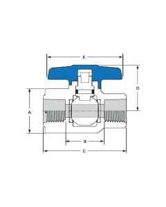 Spears 2622-025G Utility Ball Valve, 2-1/2 in Nominal, Socket End Style, PVC Body, EPDM Softgoods, Domestic