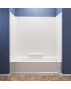 Mustee 350WHT Durawall Fiberglass Bathtub Wall Surround, White