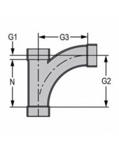 Spears Labwaste P501-040C Combination Wye And Elbow, 4 In, Hub, Sch 40/Std, Cpvc, Domestic
