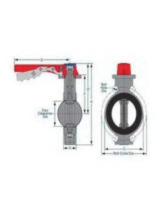 Spears 752311-080C Butterfly Valve, 8 in Nominal, 150 lb, CPVC Body, EPDM Softgoods, Domestic