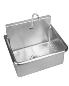 Just Manufacturing JS122TF Stainless Steel Surgeons Wash Up Sink with Faucet and Drain