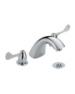 Delta 3549LF-WFHDF Widespread Lavatory Faucet, Chrome Plated, Grid Strainer Drain