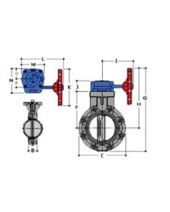 Spears 722321-080 Standard Butterfly Valve, 8 in Nominal, 150 lb, PVC Body, EPDM Softgoods, Domestic