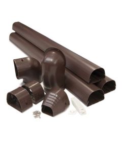RectorSeal 84165 Fortress Lineset Covers 4.5" 12'Wall Duct Kit, Brown 122