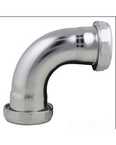 Oatey 8483 Brass Elbow, 1-1/2 in Nominal, 90 deg, 20 ga, Chrome Plated, Brass