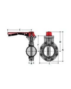 Spears 721311-030C Standard Butterfly Valve, 3 in Nominal, 150 lb, CPVC Body, Buna-N Softgoods, Domestic