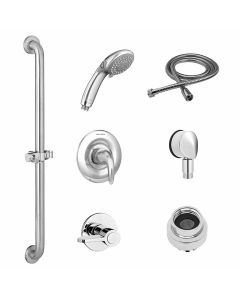American Standard TU662SG223.002 Commercial Shower System Trim Kit 2.5 gpm/9.5 Lpm with 36-Inch Slide-Grab Bar, Hand Shower and Showerhead