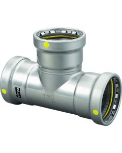 Viega 28710 Model 6618XL Tee, 4 x 4 x 2 in Nominal, Press End Style, Carbon Steel, Import