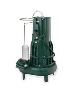 Zoeller 282-0013, Model F282, Waste-Mate 280 Series, Sewage Pump, 1/2 HP, 230 Volts, 3 Phase, 3.0 Amps, 2" Flanged Discharge, 127 GPM Max, 26 ft Max Head, 15 ft Cord, Manual, Single Seal