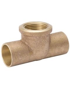 Mueller A01569NL Tee, 1 in, C x C x FNPT, Bronze, Domestic