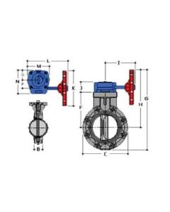 Spears 721321-060C Standard Butterfly Valve, 6 in Nominal, 150 lb, CPVC Body, Buna-N Softgoods, Domestic